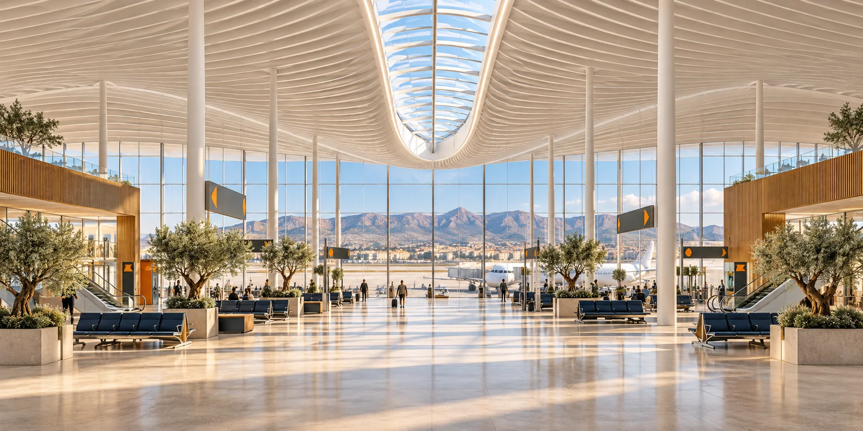 Ilustración creada con IA; no es una foto de este aeropuerto