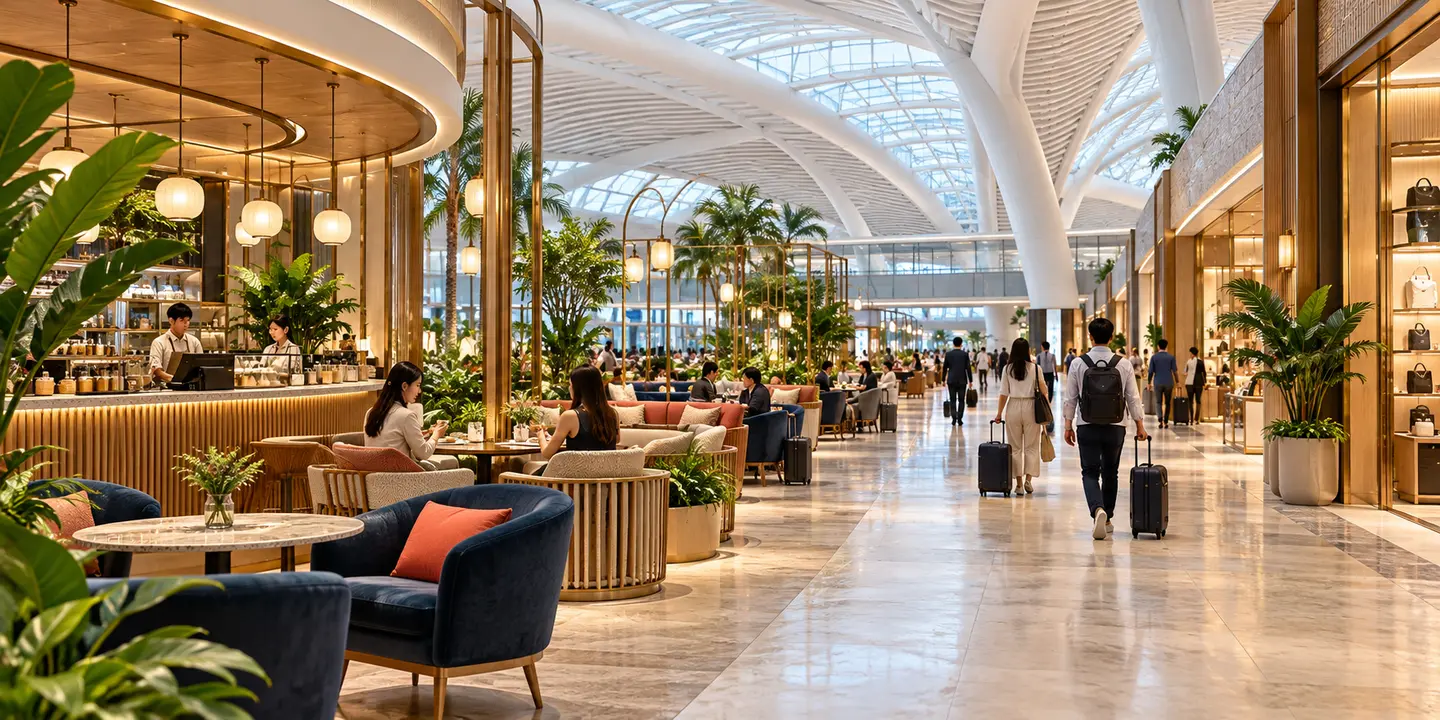 AI-created airport illustration; not a photograph of this airport