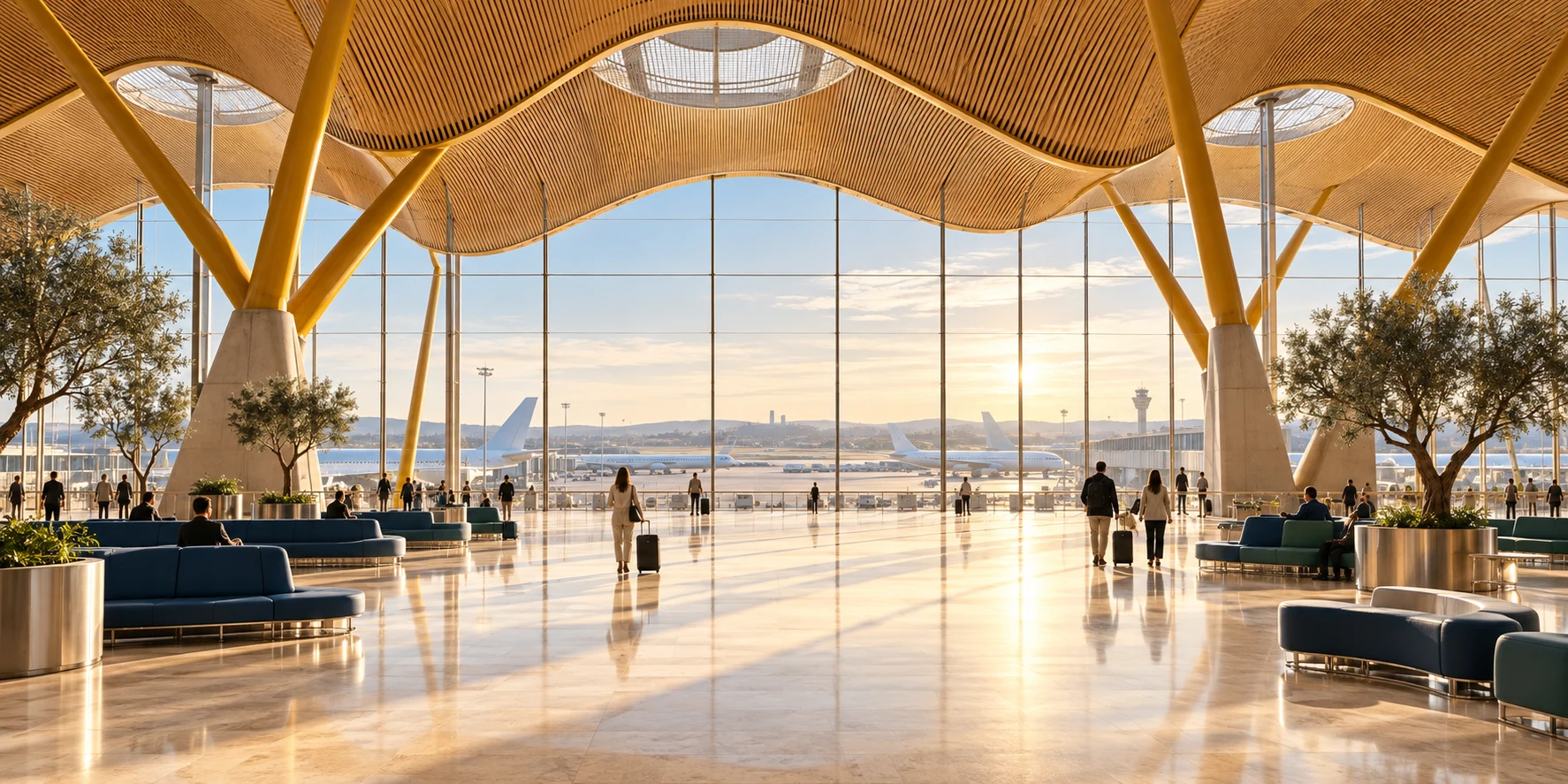 Ilustración creada con IA; no es una foto de este aeropuerto